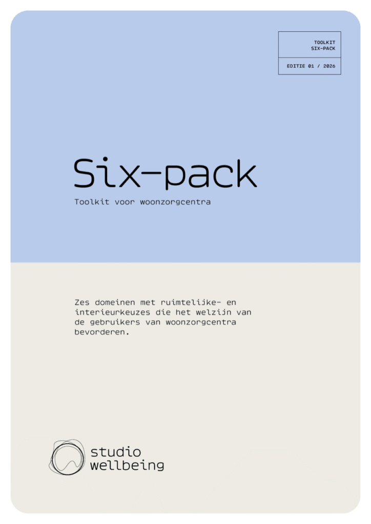 Cover van de Six-pack toolkit voor woonzorgcentra van Studio Wellbeing